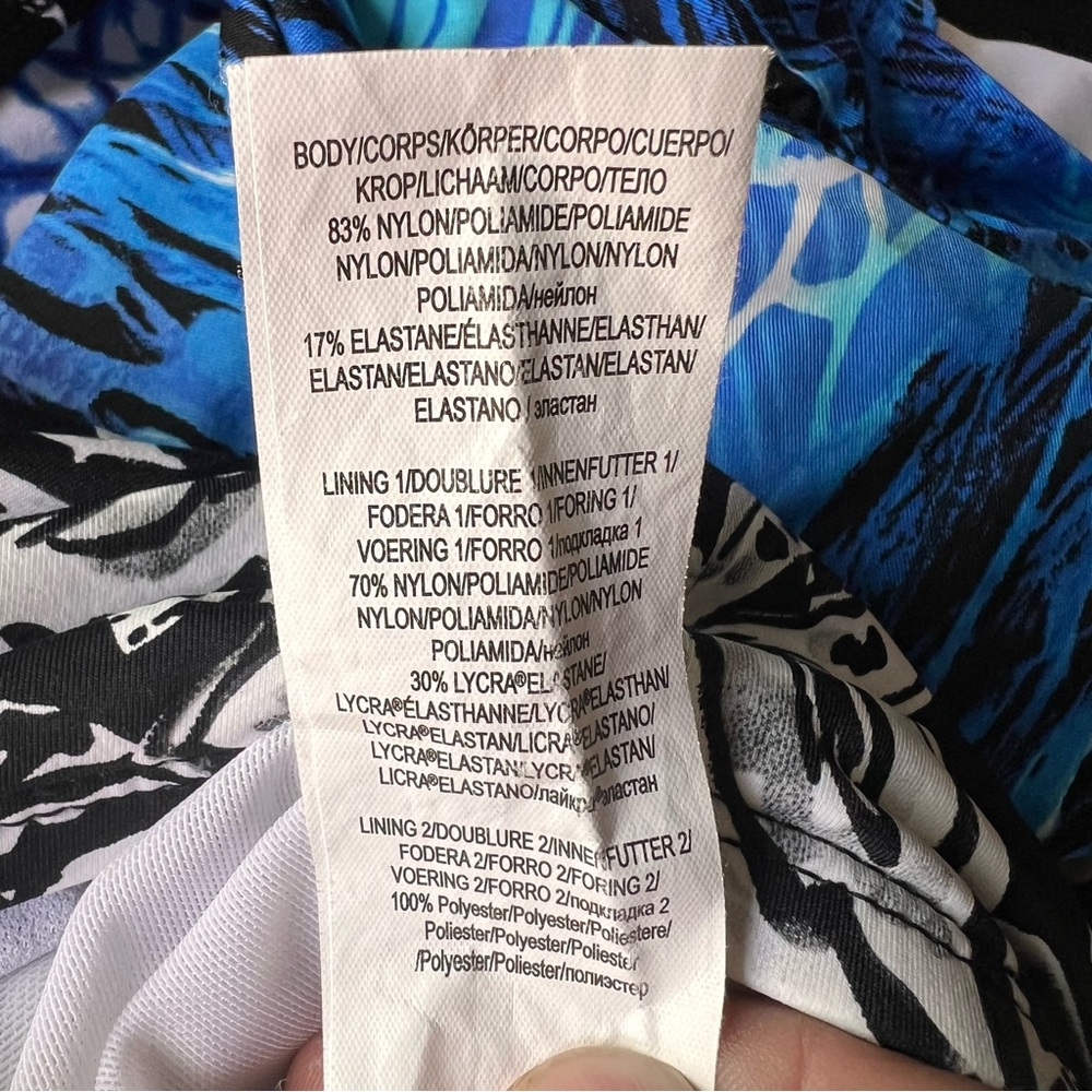 Ralph Lauren black white floral sweetheart swimsuit, size 12 - Picture 9 of 9